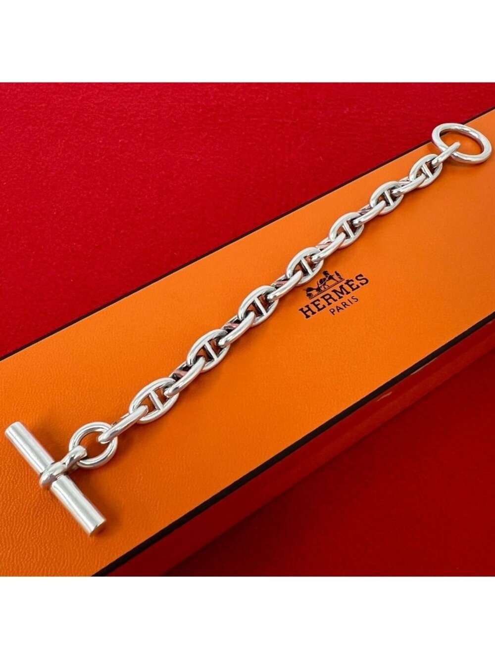 Hermes Vintage Chaine D'ancre PM 15 Links Bracelet 925 Sterling Silver